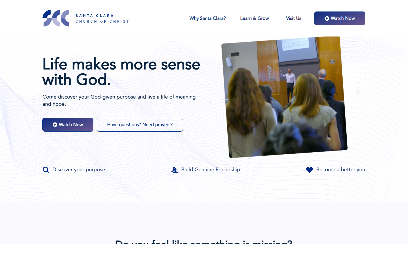 Santa Clara Church of Christ website screenshot